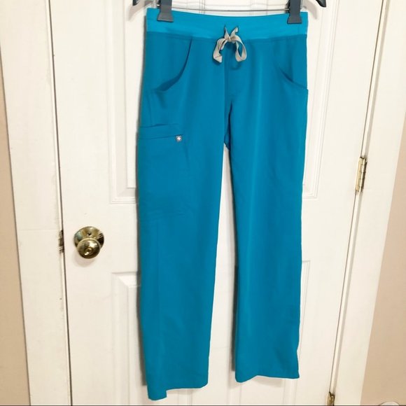 FIGS Technical Collection Kade Cargo Scrub Teal Pants Size Extra Small - Picture 3 of 10